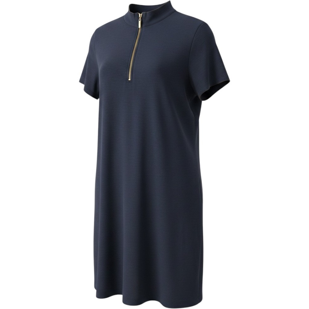 Spartina 449 Navy Blue 100% Cotton Pique Half Zip Polo Shift Dress XXL Womens